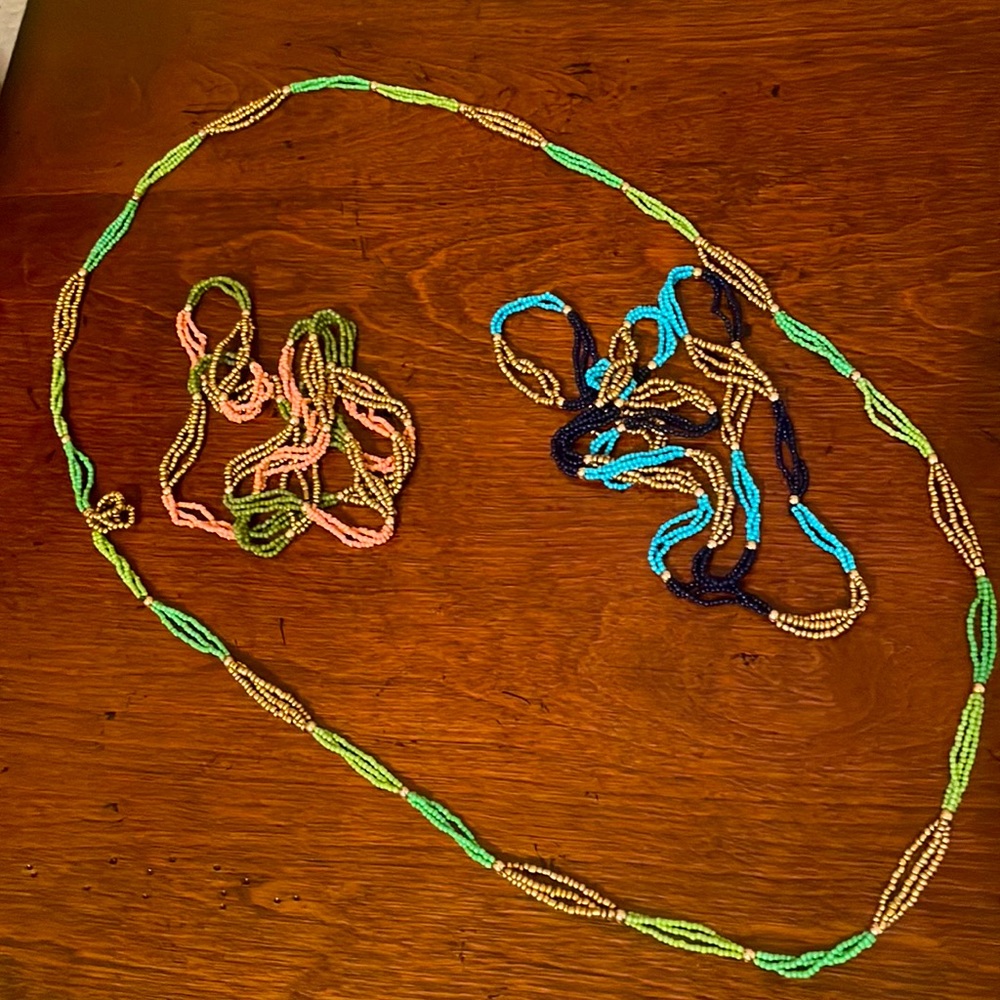 Women's Colorful Beaded Necklace Set Fashion Jewelry OS EUC